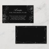 Zwarte en witte Floral alstublieft een recept mee Informatiekaartje (Voorkant / Achterkant)