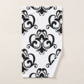 Zwarte en witte Floral Arabesque Bad Handdoek (Handdoek)