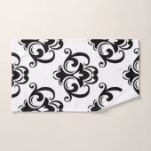 Zwarte en witte Floral Arabesque Bad Handdoek (Handdoek)