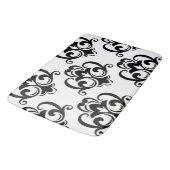 Zwarte en witte Floral Arabesque Badmat (Gekanteld)
