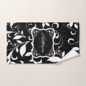 Zwarte en witte Floral Bad Handdoek (Handdoek)