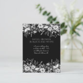 Zwarte en Witte Floral Bridal Shower Invitation Kaart (Staand voorkant)