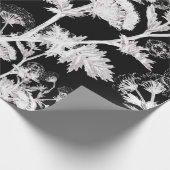Zwarte en witte Floral Cadeaupapier (Hoek)