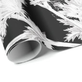 Zwarte en witte Floral Cadeaupapier (Rol Hoek)