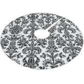Zwarte en witte Floral Damask kerstboomrok Kerstboom Rok (Gekanteld)