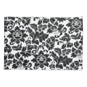 Zwarte en witte  Floral Damask Kussensloop (Achterkant)