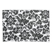 Zwarte en witte  Floral Damask Kussensloop (Voorkant)