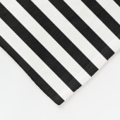 Zwarte en witte Floral Damask & Stripes Monogram Fleece Deken (Hoek)