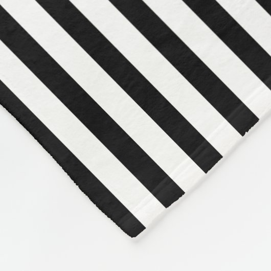 Zwarte en witte Floral Damask & Stripes Monogram Fleece Deken (Hoek)