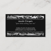 Zwarte en Witte Floral Damask Wedding Planner Visitekaartje (Achterkant)