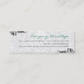 Zwarte en witte Floral Damaskers 4 Wedding Planner Mini Visitekaartje (Achterkant)