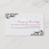 Zwarte en witte Floral Damaskers 4 Wedding Planner Visitekaartje (Achterkant)
