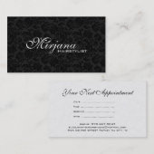 Zwarte en witte Floral Damaskers Afsprakenkaartje (Voorkant / Achterkant)
