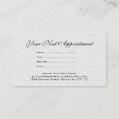 Zwarte en witte Floral Damaskers Afsprakenkaartje (Achterkant)