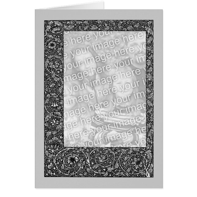 Zwarte en witte Floral Design Photo Card (Voorkant)