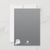 Zwarte en Witte Floral Hartelijk dank Bedankkaart (Achterkant)