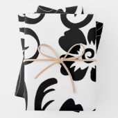 Zwarte en witte Floral Inpakpapier Vel (In situ)