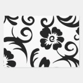 Zwarte en witte Floral Inpakpapier Vel (Voorkant)