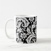 Zwarte en witte Floral Koffiemok (Links)