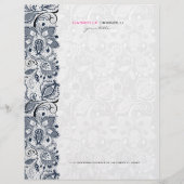 Zwarte en witte  Floral Lace Custom Briefhoofd (Voorkant)