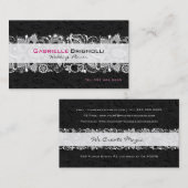 Zwarte en witte Floral Lace Visitekaartje (Voorkant / Achterkant)