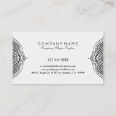 Zwarte en witte  Floral Lijst kant Visitekaartje (Achterkant)
