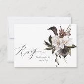 Zwarte en witte Floral met gemiddelde RSVP 6 (Voorkant)