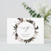 Zwarte en witte Floral met koraal RSVP 3 (Staand voorkant)