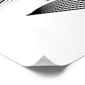 Zwarte en witte Floral met vlinder Poster (Hoek)