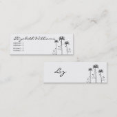 Zwarte en witte Floral Mini Visitekaartje (Voorkant / Achterkant)