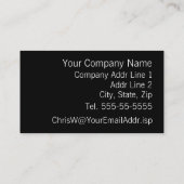 Zwarte en witte Floral Modern Professional Visitekaartje (Achterkant)