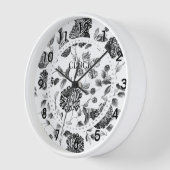 Zwarte en witte  Floral Moderne Klok (Hoek)