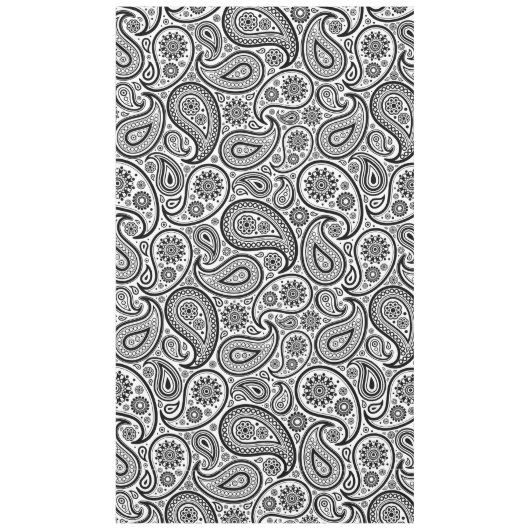 Zwarte en witte  Floral Paisley Tafelkleed (Voorkant)