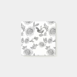 Zwarte en witte Floral Post Post-it® Notes