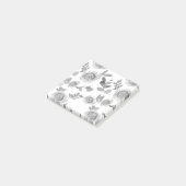 Zwarte en witte Floral Post Post-it® Notes (Schuin)