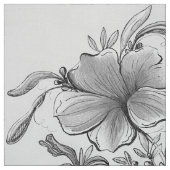 Zwarte en witte Floral Stof (Swatch)