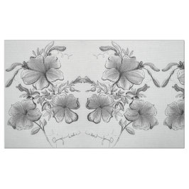 Zwarte en witte Floral Stof