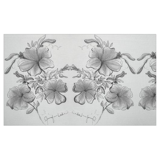 Zwarte en witte Floral Stof (Fat Quarter)