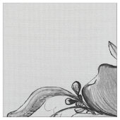 Zwarte en witte Floral Stof (Close Up)