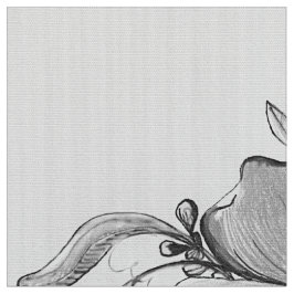 Zwarte en witte Floral Stof