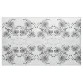 Zwarte en witte Floral Stof (Yard (91,4 cm))