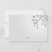 Zwarte en Witte Floral Sympathie Hartelijk dank Bedankkaart (Achterkant)