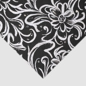 Zwarte en witte Floral Tissuepapier (Detail)