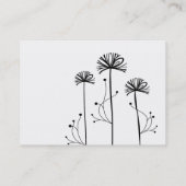 Zwarte en witte Floral Visitekaartje (Achterkant)