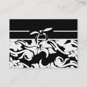 Zwarte en witte Floral Visitekaartje (Achterkant)