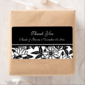 Zwarte en witte Floral Wedding Labels (Insitu)