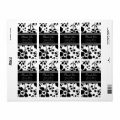 Zwarte en witte Floral Wedding Labels (Full Sheet)