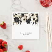 Zwarte en witte Floral Wedding Servet (Insitu)