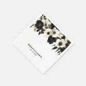 Zwarte en witte Floral Wedding Servet (Hoek)