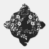 Zwarte en Witte Floral Wedding voor Vor Box Bedankdoosjes (Uitgevouwen)